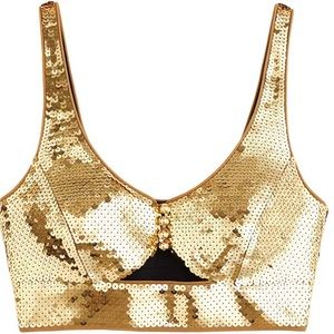 H&M x Rabanne Sequined Crop Top Size Small